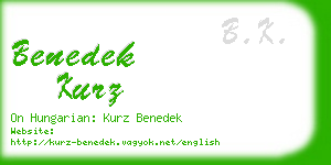 benedek kurz business card